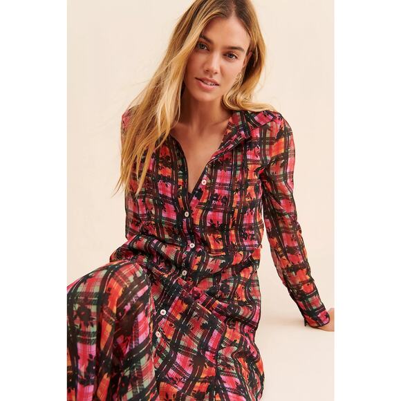 Free People Jerra Plaid Maxi Shirt Dress - Picture 4 of 4